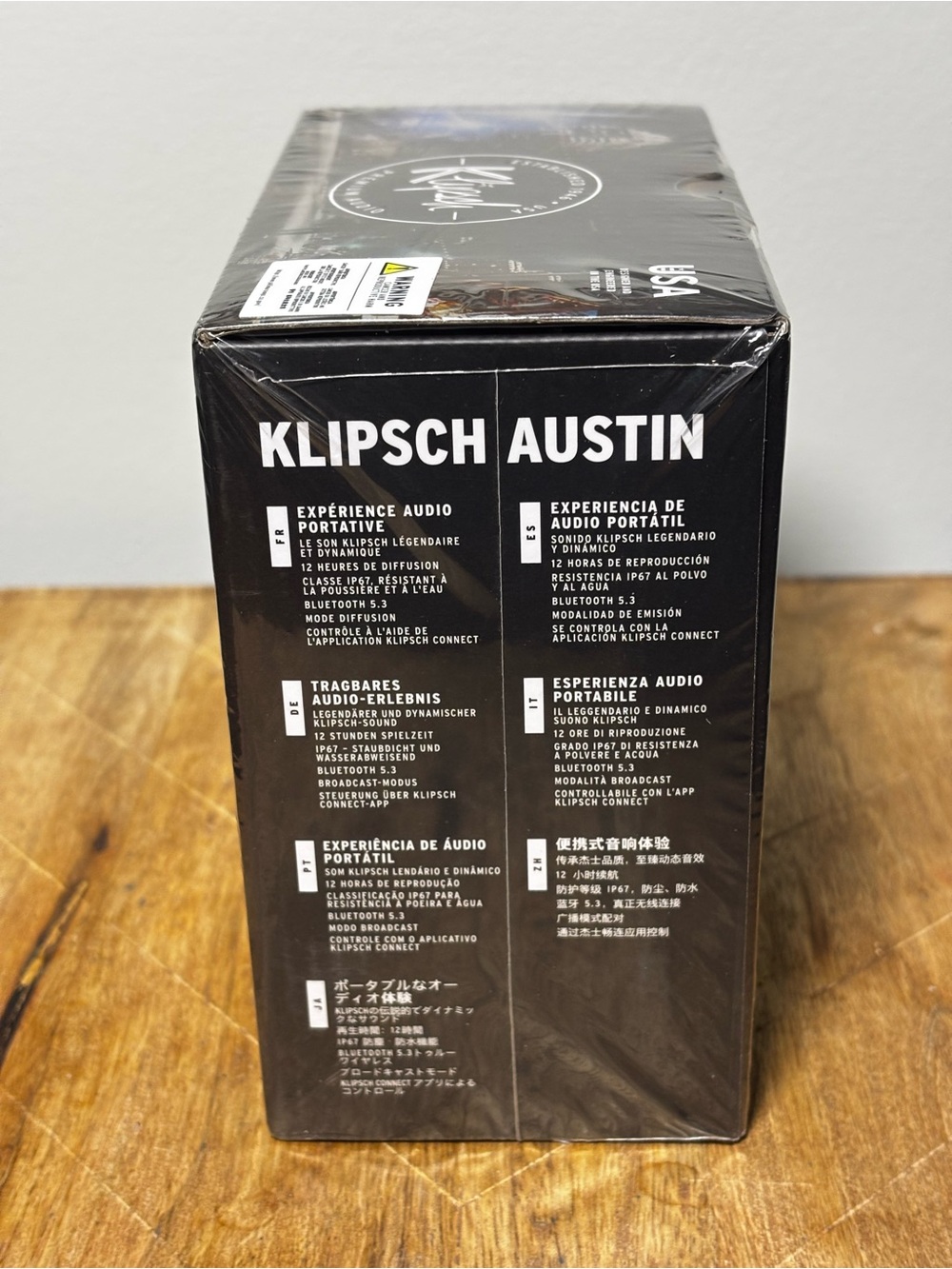 NEW/SEALED Klipsch Austin Portable Bluetooth Black Speaker Waterproof IP67 - Picture 4 of 5